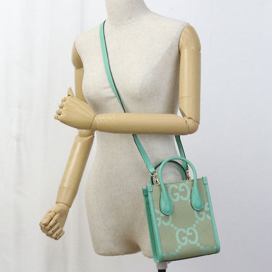 GUCCI 671623 Tote Bag Jumbo GG 2WAY Mini Tote Bag GG canvas, leather beige Women