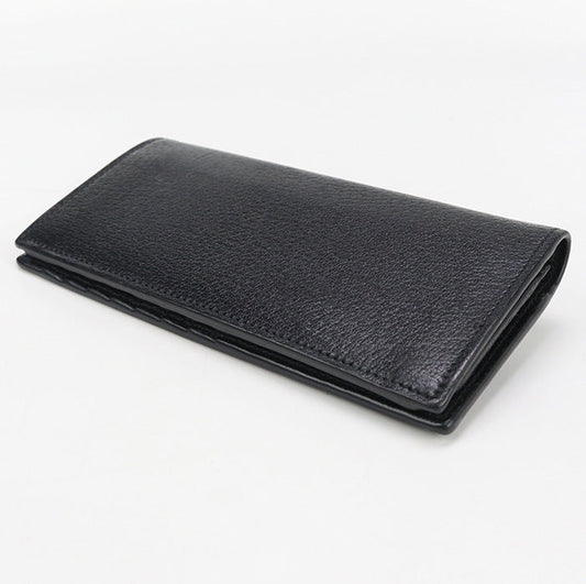 GUCCI 428740 Long wallet GG Marmont Double G Folding long wallet leather black mens