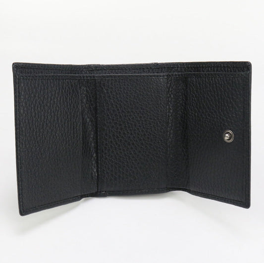 GUCCI 644407 Tri-fold wallet GG Marmont Double G Medium wallet leather black unisex