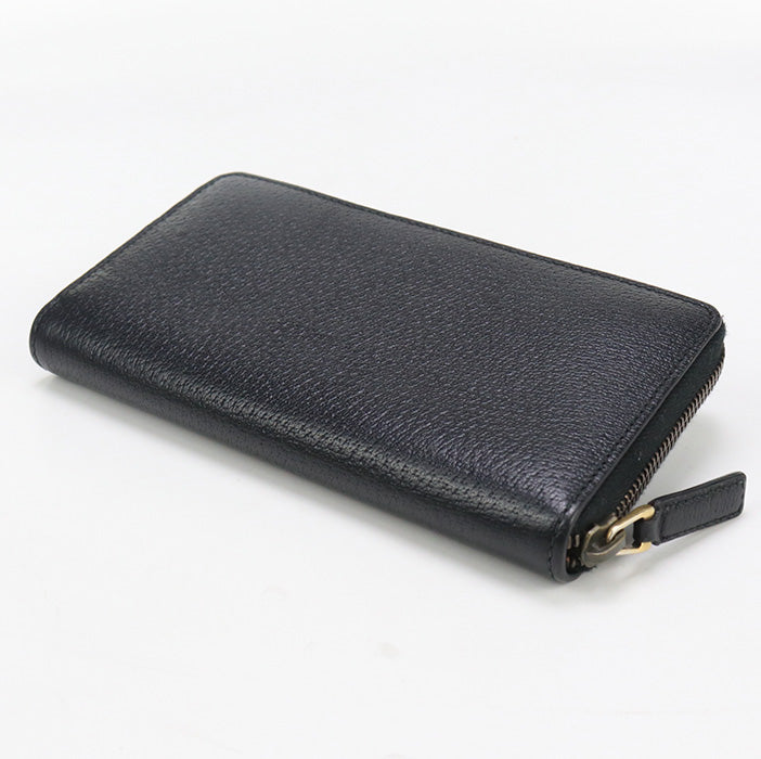 GUCCI 428736 Long Wallet GG Marmont Zip around wallet leather black unisex