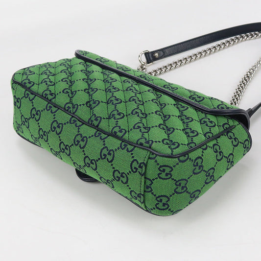 GUCCI 443497 Shoulder Bag GG Marmont Small ChainShoulder Bag GG canvas green Women
