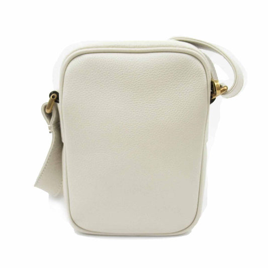 Gucci Logo Print Leather Crossbody Bag in White