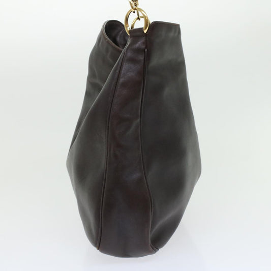 Gucci Bamboo Hand Bag Leather 2way Shoulder Bag Brown 0011577  yb187