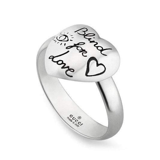 Gucci Blind For Love Heart Ring in Sterling Silver