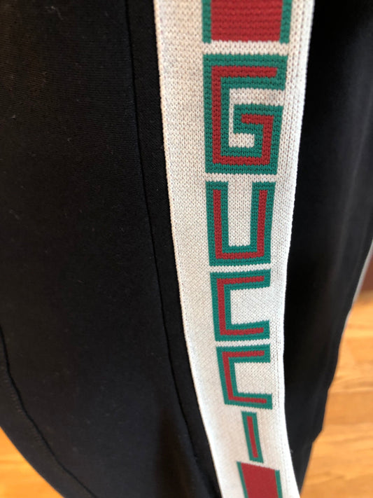 Gucci Gabardine Stretch Pants with Side Stripe in Black